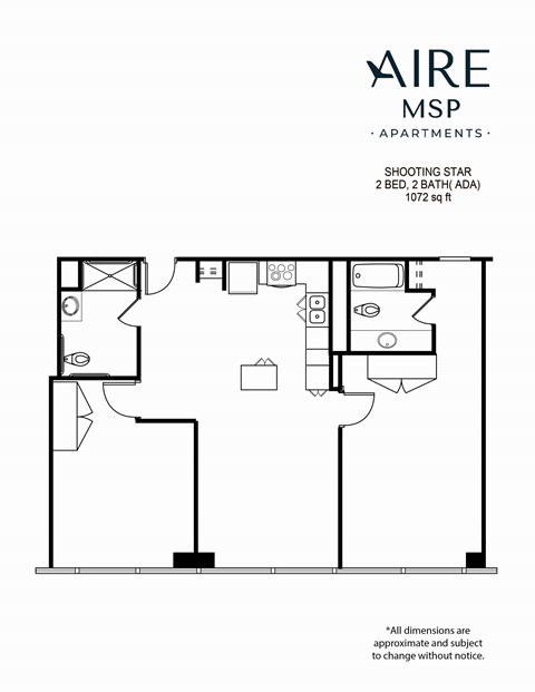 AireMSP_ShootingStar_2br-ADA-1072sf floor plan at Aire MSP Apartments, Bloomington, 55425