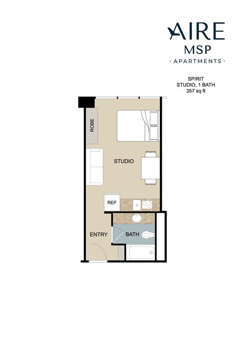 Spirit Floor Plan at AIRE MSP Apartments, Bloomington