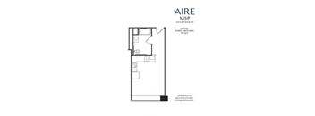 a floor plan of an apartment with a bedroom and a living room