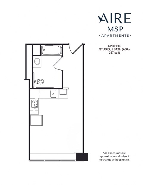 a floor plan of an apartment with a bedroom and a living room