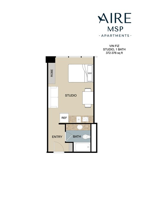 Vin-Fiz Floor Plan at AIRE MSP Apartments, Minnesota