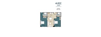 Voyager Floor Plan at AIRE MSP Apartments, Bloomington, MN