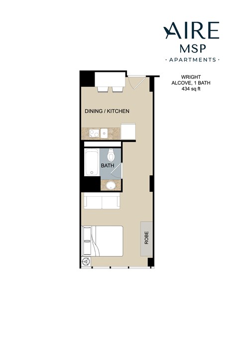 Wright Floor Plan at AIRE MSP Apartments, Bloomington, 55425