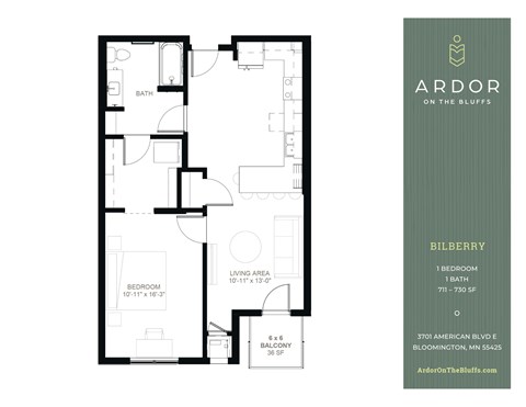 A floor plan for a property called Ardor on the Bluffs.