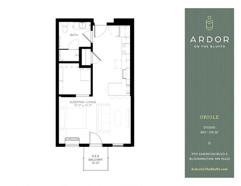 Studio 1 bathroom E at Ardor on the Bluffs South Loop Residences Apartments, Bloomington, MN