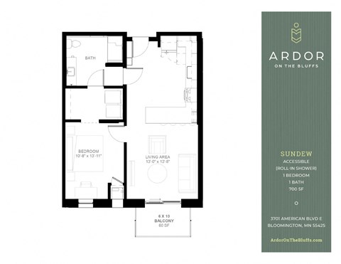 1 bed 1 bath G at Ardor on the Bluffs South Loop Residences Apartments, Minnesota, 55425
