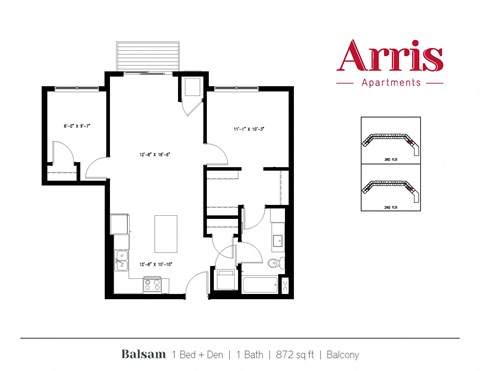 Balsam+ Den Floor Plan at Arris Apartments - Opening August!, Lakeville, Minnesota