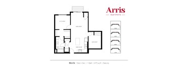 Birch Floor Plan at Arris Apartments - Opening August!, Minnesota