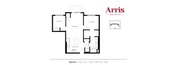 Spruce Floor Plan at Arris Apartments - Opening August!, Lakeville, MN, 55044
