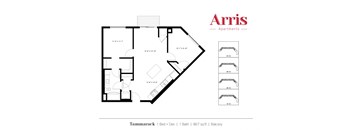 One bedroom plus den, Tammarack floorplan at Arris Apartments in Lakeville, MN