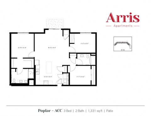 ACC Patio Floor Plan at Arris Apartments - Now Open!, Lakeville, MN