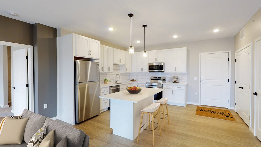 Gourmet Kitchen With Island at Arris Apartments - Now Open!, Lakeville, MN