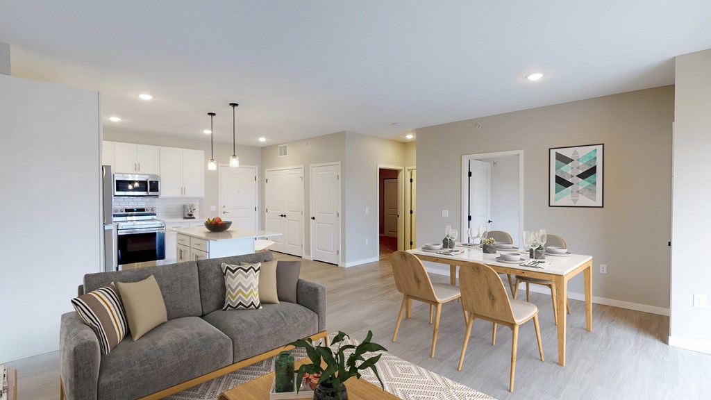 Kitchen And Living Area View at Arris Apartments - Now Open!, Lakeville, MN, 55044