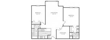 floor plan photo of the hyland two bedroom at audenn apartments in bloomington, mn