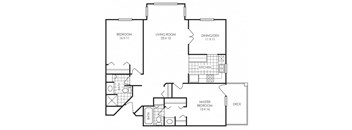 floor plan photo of the normandale two plus den bedroom at audenn apartments in bloomington, mn