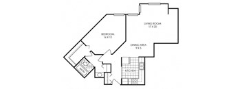 a floor plan of a bedroom apartment