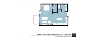 a floor plan of the central apartment