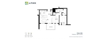 A floor plan of a palace with a bedroom, bathroom, and other rooms.