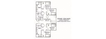 Quad Floorplan Bierman Place Apartments in Minneapolis, MN_Quad