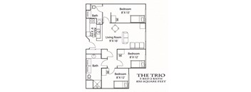 Trio Floorplan Bierman Place Apartments in Minneapolis, MN_Trio