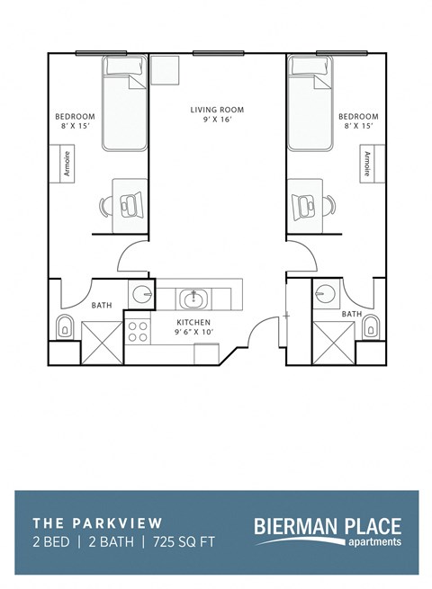 The Parkview Floor Plan at Bierman Place, Minneapolis, 55414