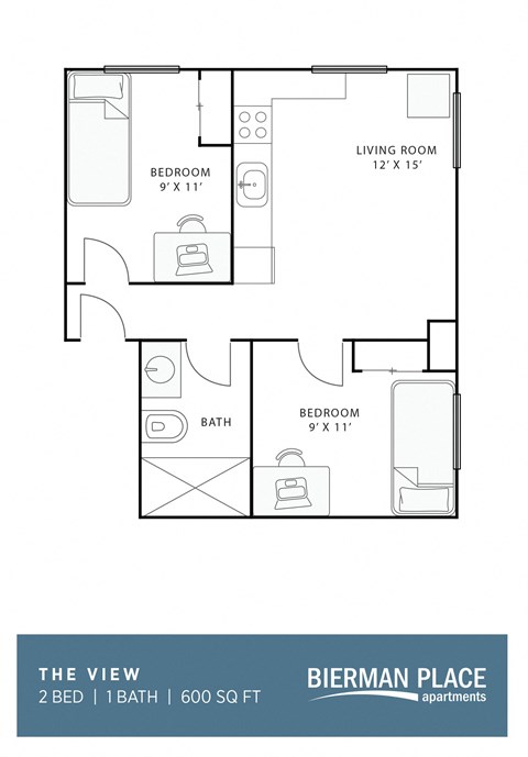 The View Floor Plan at Bierman Place, Minneapolis, MN, 55414