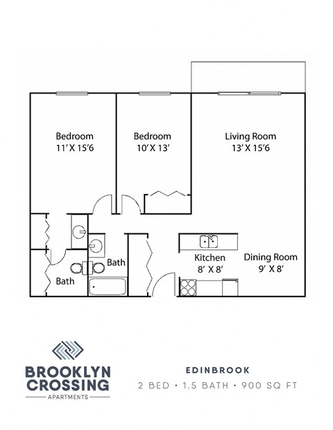 a floor plan of the brooklyn crossing apartments