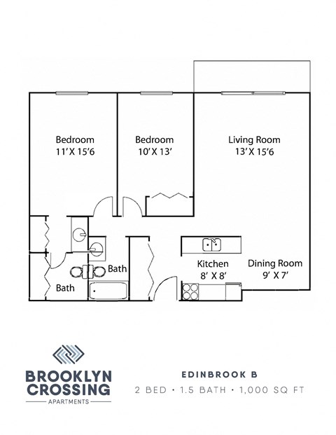a floor plan of the brooklyn crossing apartments
