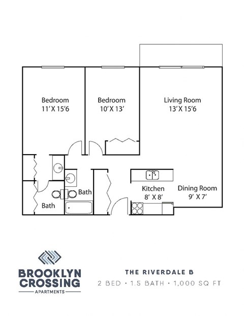 a floor plan of the brooklyn crossing apartments