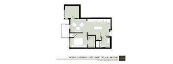 a floor plan of a bedroom apartment