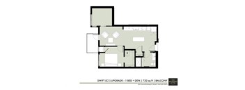 a floor plan of a bedroom apartment