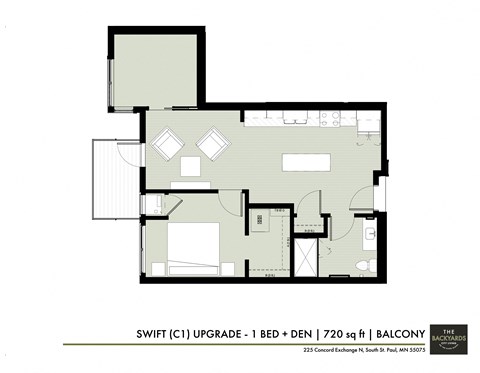 a floor plan of a bedroom apartment