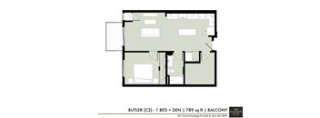 a floor plan of a unit with a bedroom and a bathroom