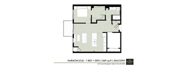 a floor plan of a bedroom apartment