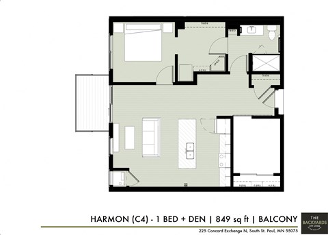 a floor plan of a bedroom apartment