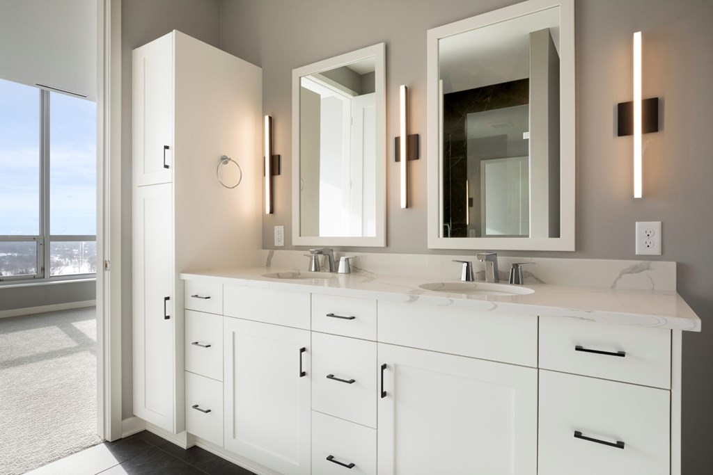 Bathroom With Storage at Calhoun Towers, Minneapolis, Minnesota
