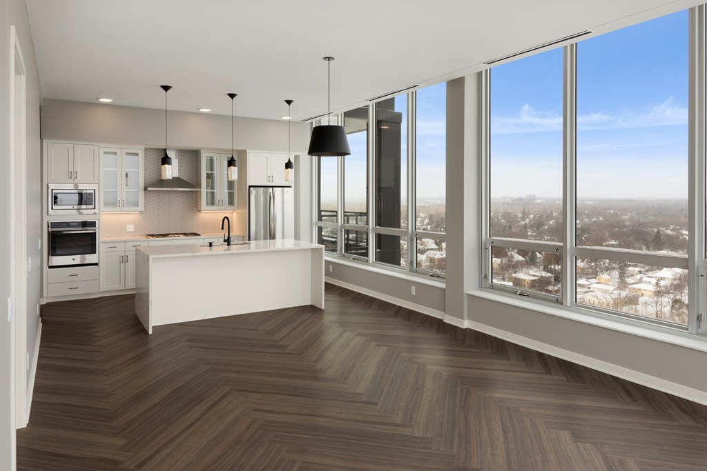 Living Room Come Kitchen View at Calhoun Towers, Minneapolis, 55416