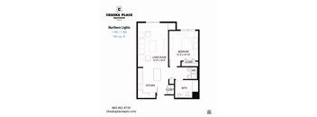 A floor plan for Northern Lights apartment at Chaska Place Apartments.