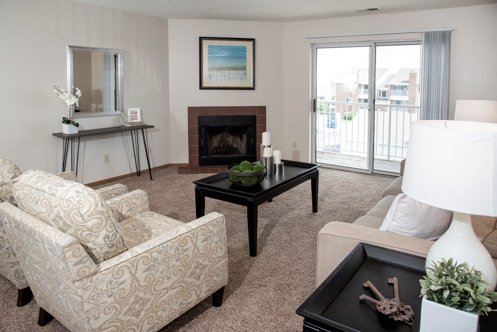 Classic 2 bedroom, 1.5 bath, model with fireplace at Cinnamon Ridge Apartments, Minnesota