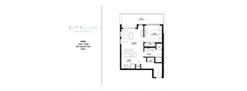 1 bedroom 1 bathroom Cedar Floor Plan at CityLine Apartments, Minneapolis