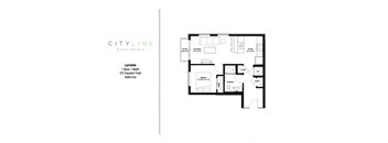 1 bedroom 1 bathroom Lyndale Floor Plan at CityLine Apartments, Minneapolis, MN
