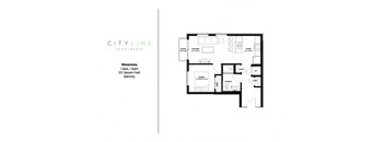 1 bedroom 1 bathroom Minnehaha Floor Plan at CityLine Apartments, Minneapolis, 55406