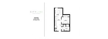 Studio 1 bathroom floor plan  Keewaydin Floor Plan at CityLine Apartments, Minneapolis, MN