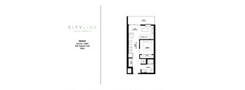 Studio 1 bathroom floor plan Stewart Floor Plan at CityLine Apartments, Minneapolis, Minnesota