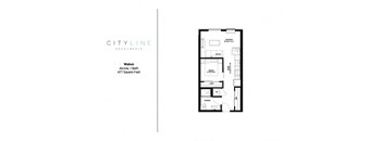 Studio 1 bathroom floor plan Ifloor plan at CityLine Apartments in Minneapolis, MN