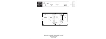 One Bed One Bath Clark Floorplan  at 700 Central Apartments, Minneapolis, 55414