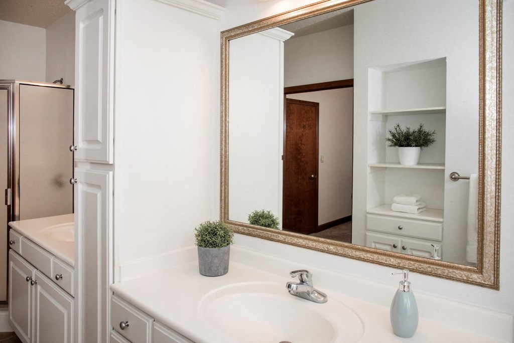 Master bath with dual sinks