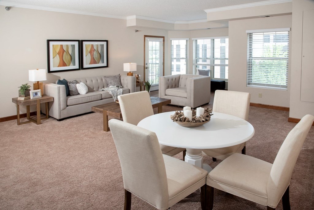 Large living room with dining area