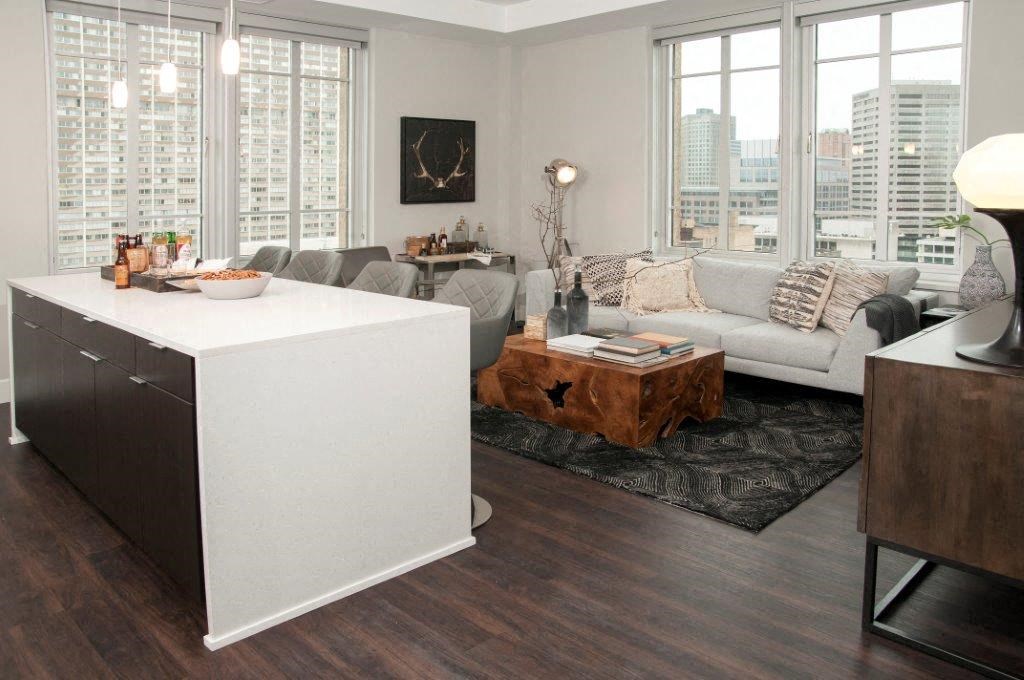 Kitchen Islands With Beautiful Pendant Lighting at Custom House, St. Paul, MN