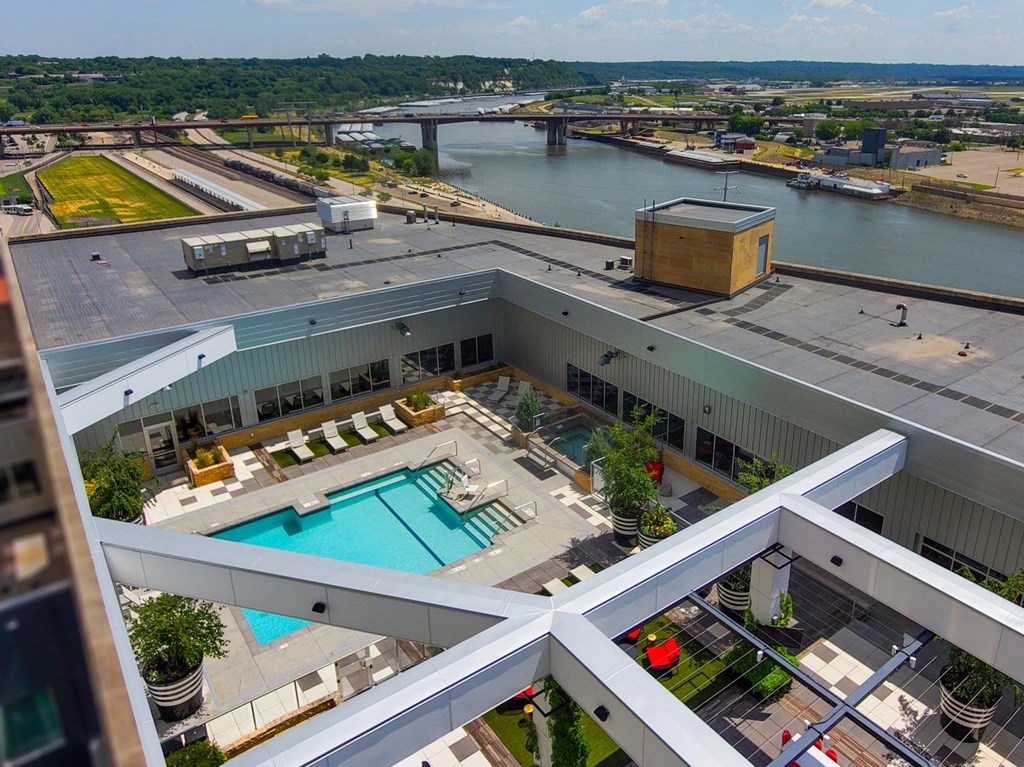 Aerial View Of Pool Deck at Custom House, Minnesota